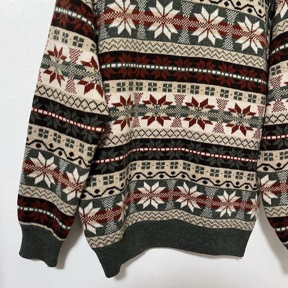 VTG Cozy Mens Wool Blend Novelty Christmas Sweater Size L Holiday Grandpacore - Picture 3 of 6